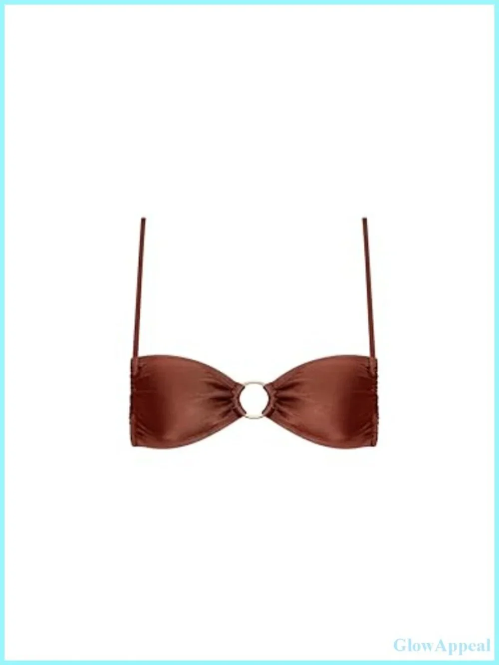 X-Back Ring Front Swim Bralette Top with Removable Cups